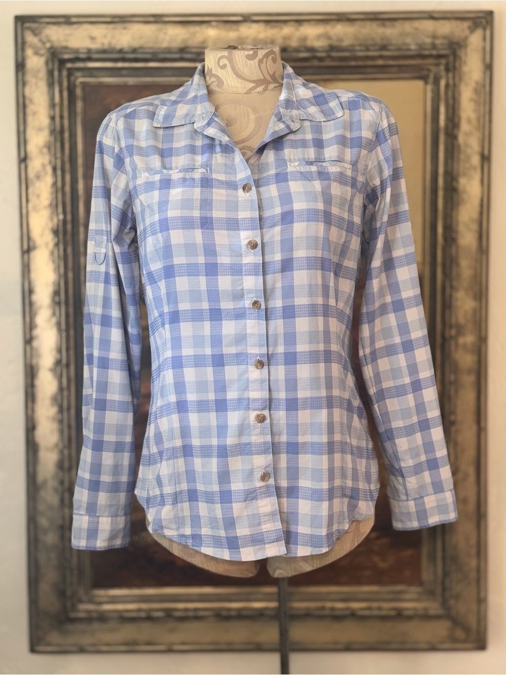 Gander Mountain Guide Series Blue Plaid Dri-Fit Shirt